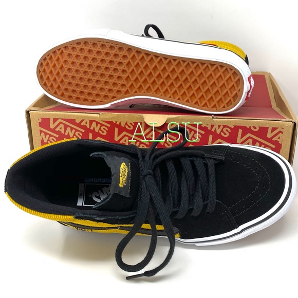 VANS SK8-HI Pro Corduroy Suede Canvas Women Yellow - Picture 7 of 12